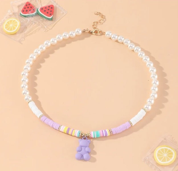 Lilac Gummy Bear Necklace