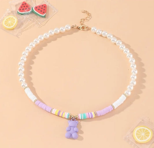 Lilac Gummy Bear Necklace
