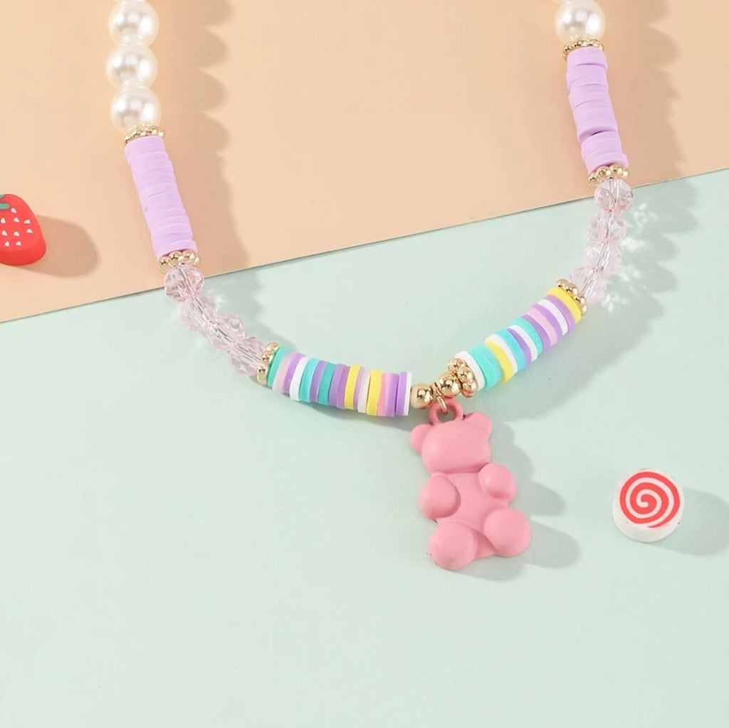Peachy Gummy Bear Necklace